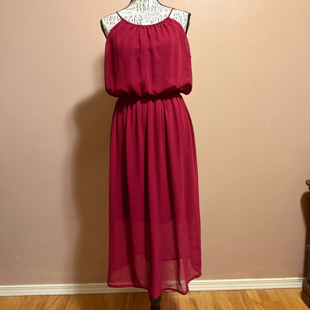 Stradivarius Deep Red Dress